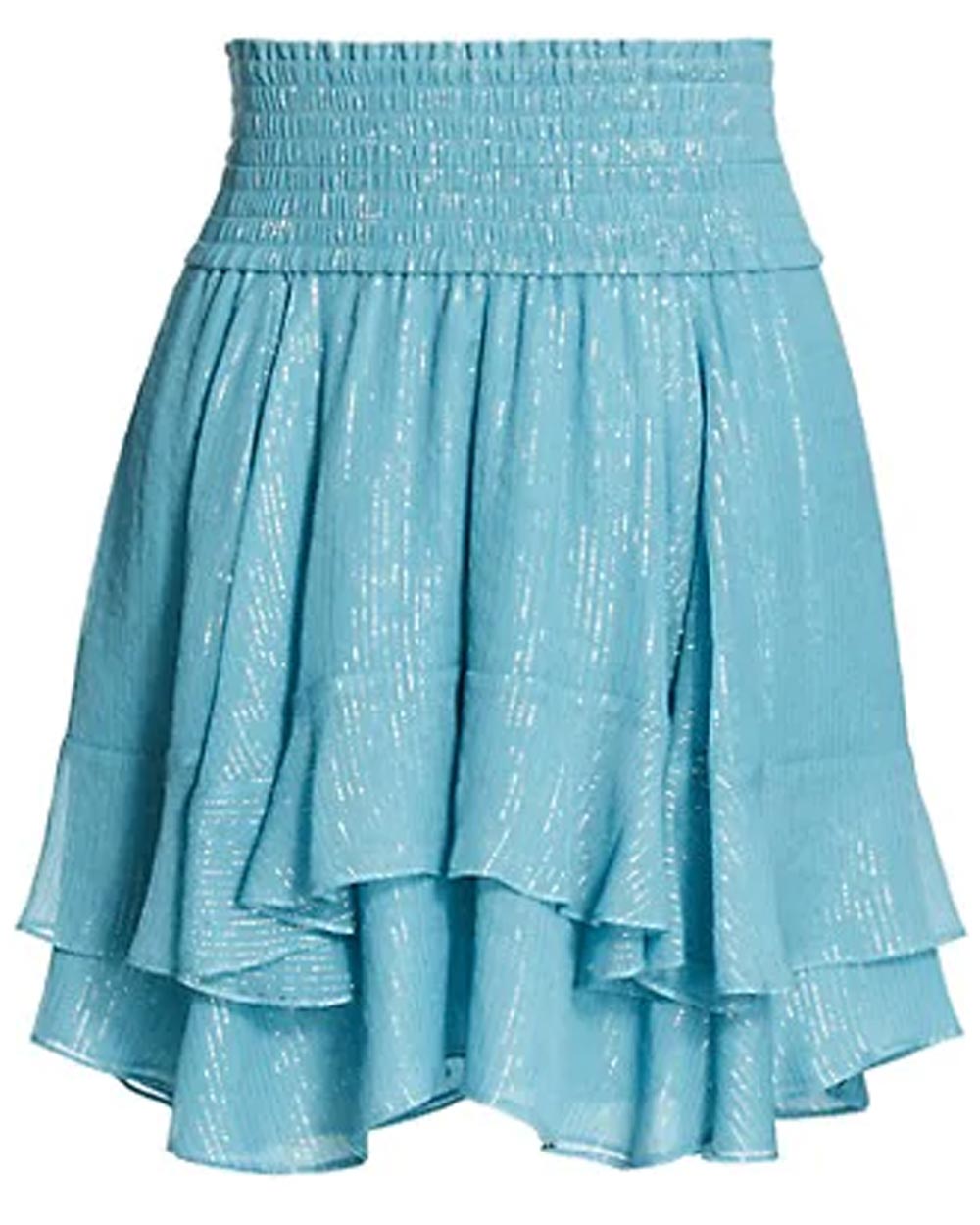 Arctic Blue Metallic Vera Mini Skirt ...